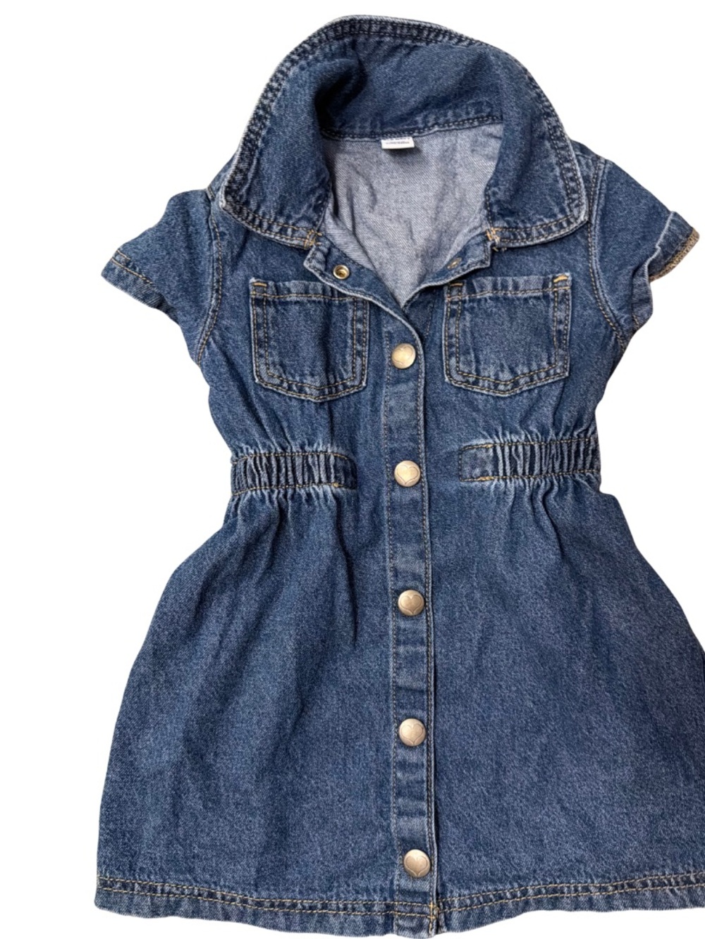 Old Navy Girls' Dark Blue Denim Button-Front Dress Jacket